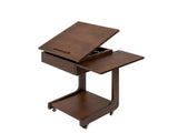 Solid Wood C Shaped End, Rolling Side with 360&deg Adjustable & Foldable Desktop, Couch 02704098