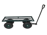 86*46*97cm Garden Iron Wood Four Wheel Square Garden Wagon Green 50097362