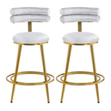 27.65'' Modern Counter Stools Set of 2,Light gray velvet Counter Stools with iron Frame,Soft back N780P194940W