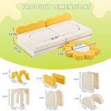12-Piece Modular Kids Sofa Set All-Sponge Construction Yellow & White Colorblock Corduroy Free 86745873
