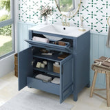 30'' Bathroom Vanity with Ceramic Sink,Solid Wood Frame Bathroom Storage Cabinet with Soft Closing N710P252113C