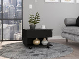 Black Wengue 1-Drawer 1-Shelf Lift Top Coffee Table B06280371