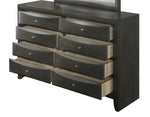 ZUN 1Pc Contemporary 8 Drawer Dresser Gray Finish Solid Wood Wooden Bedroom Furniture B011P216695