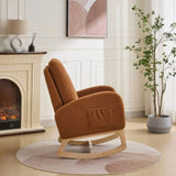 ZUN 27.2"W Rocking Chair for Nursery, Sherpa Glider Chair with High Back and Side Pocket, Rocking Accent W1852P171374