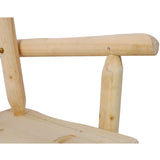 Rustic Bar Stool - Fir Wood Construction, Chair with Footrest,Wide Armrest, Rustic Kitchen Stool, W465P221175