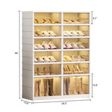 ZUN Shoe Storage Cabinet 6 Tiers for 24 Pairs, Portable Shoe Rack Organizer for Entryway Foldable Shoe 49260078