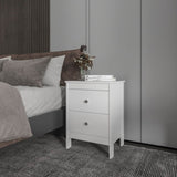 FM FURNITURE Nogales NightStand with 2 Drawers, Withe B128P301379