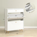 ZUN White shoe cabinet with adjustable shoe rack 34135365