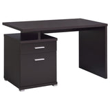 Cappuccino 2-Drawer Reversible Office Desk B062P153862