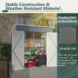 6'x4' Outdoor Metal Storage Shed for Garden Tools Lockable Door With Floor Frame 04885440