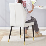 4 modern dining chairs with stylish PU patterned backrest and black metal legs for a comfortable W1512P360097