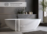 66.9Solid Surface Matte Tub, Solid Surface Soaking Tub, Stone Resin Freestanding Bathtub, Thick 37120229
