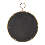 ZUN 22" x 28" Circle Wall Mirror with Gold Iron Frame, Accent Mirror for Living Room, Entryway, Office W2078124345