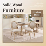 French Country Dining Chairs Set of 2, Upholstered Chairs with Round Back, Wire drawing and carving W3426P324205