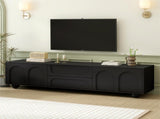 ON-TREND Cream Style TV Stand with Arched Doors & 2 Drawers for TVs up to 75", Minimalist Media N721P205779B