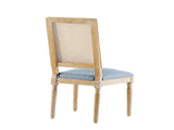 French Country Dining Chairs Elegant Cane Backrest & Upholstered Seats with Fluted Legs N767P263678D