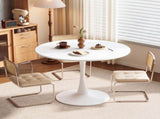 Round Tulip Dining Table, 39.4 Inch Dining Table for 4 People, Melamine Laminated MDF Tabletop with 92551391