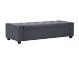 48" Storage Bedroom Bench for End of Bed, Faux Linen Upholstered Storage Ottoman with Arms for 62103728
