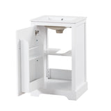 ZUN 20" Bathroom Vanity with Sink, Bathroom Cabinet with Soft Closing Door, Storage Rack and Adjustable N725P194160K