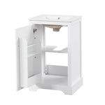 ZUN 20" Bathroom Vanity with Sink, Bathroom Cabinet with Soft Closing Door, Storage Rack and Adjustable 31710487