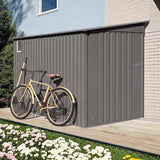 4 x 9 FT Outdoor Storage Shed, Metal Garden Shed Tool House with Sloping Roof,2 vents and 1 Side W3213P317946