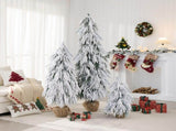 Pre-Lit Flocked Christmas Tree Set of 3, 3FT / 4.5FT / 6FT Artificial Christmas Trees with 235 Warm N704P526154A