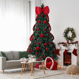 7.5 FT Artificial Christmas Tree with DIY 300 Warm White LED Lights, Hinged Xmas Pine Tree with 72285480