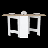 Gateleg Folding Table Space-Saving with Compact Design, White / Macadamia - Living Room B200137833
