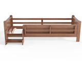 Twin Size Floor Bed with Storage Bookcases, Solid Wood Kids Floor Bed with Cute Stairs and W1580P390215