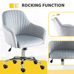 ZUN Accent chair Modern home office leisure chair with adjustable velvet height and adjustable casters W1521108559