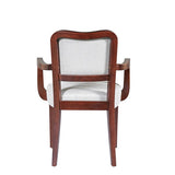 Walnut Finish Upholstered Dining Chairs Set of 2 Traditional Armchairs with Curved Lines, Solid N842P319126D