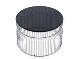 CT901 Modern Contemporary Metal Nested base and Tinted tempered glass top material 30" Coffee Table, B009P306194