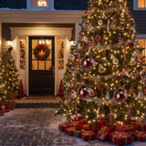 4PCS Set 4.7" Christmas Glass Ball Ornaments 4.7x4.7x4.7in Hanging Tree Decorations Shiny Holiday 79053014