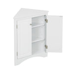 ZUN White Triangle Bathroom Storage Cabinet with Adjustable Shelves, Freestanding Floor Cabinet for Home 88522667