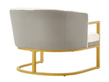 Modern Accent Chair Cozy Armchair Upholstered Reading Chair with Gold Metal Frame Living Room, N763P360688A
