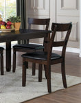 ZUN 5pc Dining Set Espresso Finish Dining Table and 4 Chairs Set Brown PU Upholstered Double Notched B011P170904
