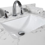 ZUN Montary 31inch bathroom vanity top stone carrara white new style tops with rectangle undermount W50921980