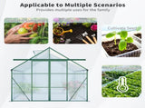 8X6FT-Green Double Door Polycarbonate Greenhouse Raised Base and Anchor Aluminum Heavy Duty Walk-in 16614730