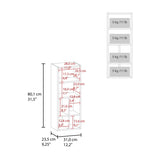 Wall-Mounted Bathroom Cabinet with Door and 4 Open Shelves, White Finish. B128P301383