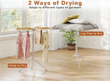 Foldable Bamboo Clothes Drying Rack with 40 Hanger Slots, Space Saving Laundry Drying Stand for 84813643