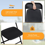 ZUN 10pcs Injection Molding Classic Garden Plastic Folding Chair Black 60667499