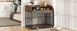 GO 44'' Heavy Duty Large Dog Furniture for Large Medium Dog with Lockable Wheels, Wooden Dog WF323360AAD