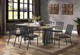 ZUN ACME Zudora Dining Table, Antique Oak & Black Finish DN01757