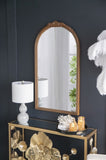 23" x 42" Hand Carved Rose Antique Mirror Frame, Wood Arch Mirror Wall Decor for Living Room, W2078126747