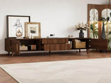 Mid Century TV Stand 2 Drawers, Media Console Table for TVs up to 80'', Entertainment Center N710P222772P