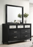 ZUN 1pc Luxury Glam Seven Drawer Dresser with Two-Toned Drawer Black Finish Shimmering Accents B011P234294