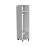 Cluster 63" Tall Wardrove with Mirror, Three Shelves, Casters and Hanging Rod, Armoire, Bedroom B070P210734