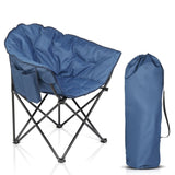 ZUN Camping Chair Blue Alloy Steel 60160598