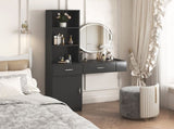 Black modern simple hair desk, multi-layer storage, large storage space W33163005