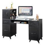 Black relief particle board tempered glass 141*50*112cm three doors and two drawers fanless nail 18175972